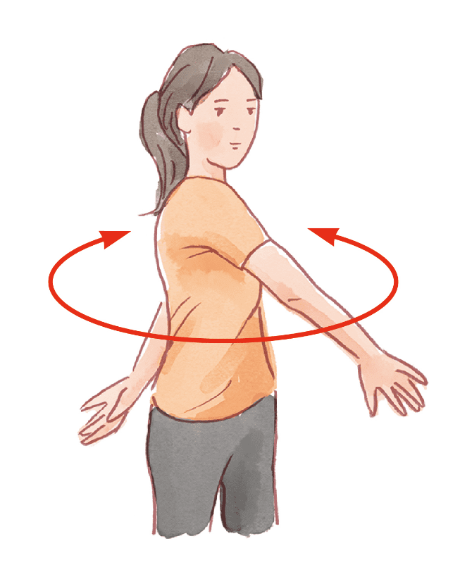 腰の運動：左右に⾝体をねじる