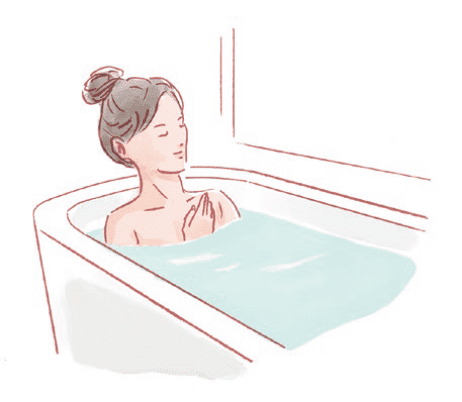 入浴でゆっくり身体を温めて